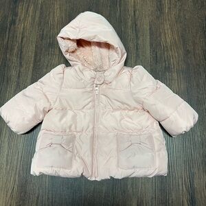 EUC Gap girls 0-6M fleece lined puffer jacket